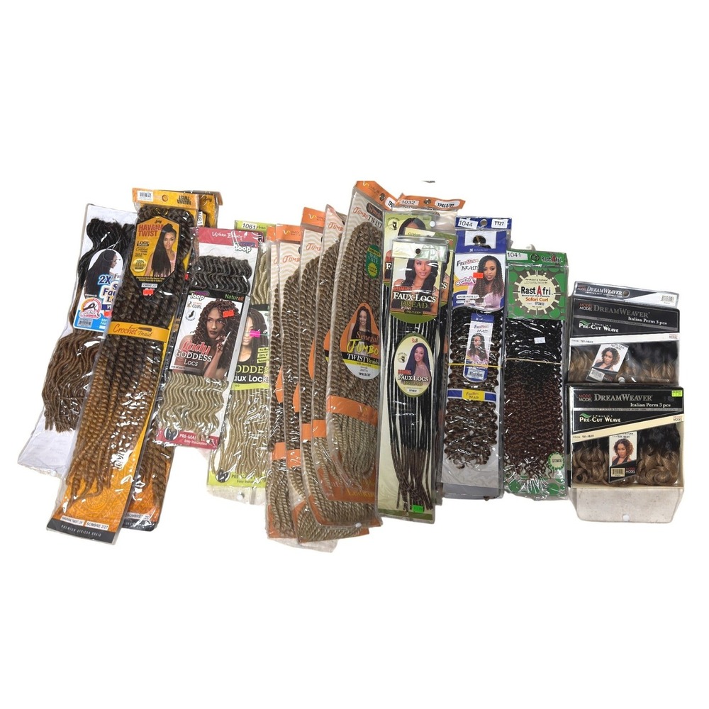 Bulk Lot 33Pc Synthetic Crochet Hair Extensions Havana Twist Goddess Faux Locs
